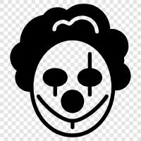 jester, entertainer, clown personality, clown makeup icon svg