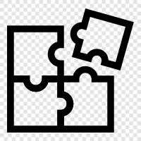 jigsaw puzzle, brain teaser, logic puzzle, find the difference icon svg