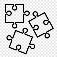 jigsaw puzzle, picture puzzle, brain teaser, brain training icon svg