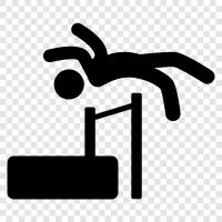 springen, athletik, sport, high jump symbol