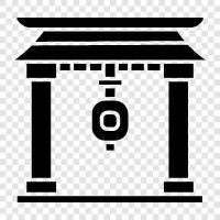 kaminarimon, shrine, shrine gate, japanese shrine icon svg