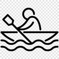 kayak, paddling, rafting, fishing icon svg