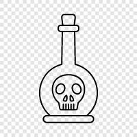 Killerflasche, tödliche Flasche, giftige Flasche, tödliches Gift symbol