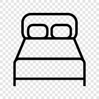 king size double bed, queen size double bed, single bed, twin bed icon svg