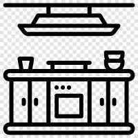 kitchen appliances, kitchen layout, kitchen remodeling, kitchen remodeling cost icon svg