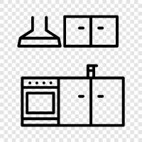 kitchen appliances, kitchen design, kitchen remodel, kitchen renovations icon svg