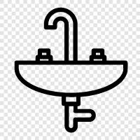 kitchen, bathroom, faucet, drain icon svg