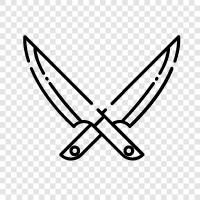 kitchen knife, pocket knife, kitchen shears, steak knife icon svg
