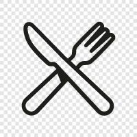 kitchen knives, steak knives, kitchen shears, carving knives icon svg