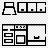 kitchen set, kitchen furniture, kitchen table, kitchen chairs icon svg