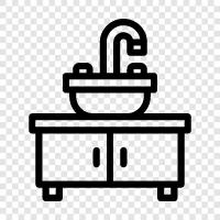 kitchen sink, bathroom sink, kitchen faucet, bathroom faucet icon svg