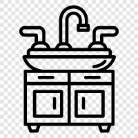 kitchen sink, bathroom sink, kitchen faucet, bathroom faucet icon svg