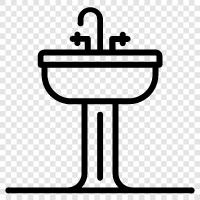 kitchen sink, bathroom sink, faucet, drain icon svg