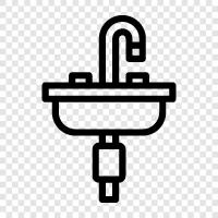 kitchen sink, bathroom sink, kitchen faucet, bathroom faucet icon svg