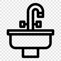 kitchen sink, kitchen sink faucet, kitchen sink drain, sink icon svg