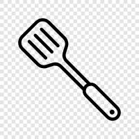 kitchen utensil, kitchen tool, spatula, frying pan icon svg