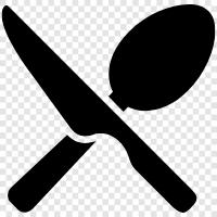 kitchen utensils, cooking utensils, eating utensils, knife and spoon icon svg