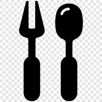 mutfak, çatallar, spoons, cutlery ikon svg