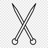 knitting needles, crochet hooks, knitting needles size, knitting needles for beginners icon svg