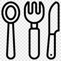 bıçaklar, mutfak, mutfak eşyaları, çatal bıçak takımı ikon svg