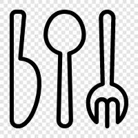 knives, china, silver, flatware icon svg