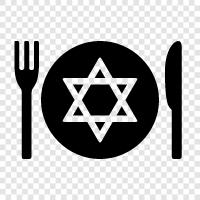 Kosher Plate, Kosher Food, Kosher Cuisine, Plate with Kosher icon svg