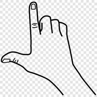 Ich Zeichen, linke Hand Geste, wie man das l Zeichen, l symbol