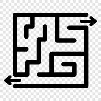 labyrinth, puzzle, game, adventure icon svg