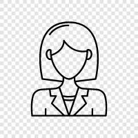 Ladies with Short Hair, Short Hair Women, Women with Short Hair, Short Hair Woman icon svg