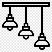 lamp, light, fixtures, chandelier icon svg