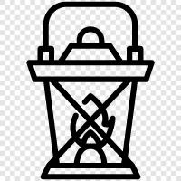 Lampe, Öl, Flamme, Docht symbol