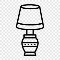lampshade, lamp post, lamp cord, lamp repair icon svg