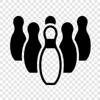 lanes, bowling balls, bowling shoes, bowling pins icon svg