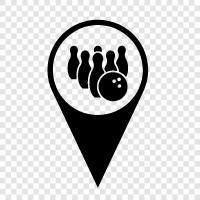 lanes, alley, pins, balls icon svg