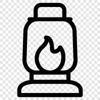 lantern, lamp, flame, wick icon svg