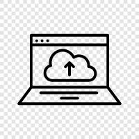 laptop, computer, computer upload, file upload icon svg