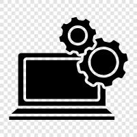 laptop, computer software, computer security, computer viruses icon svg