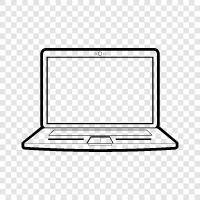 laptop computer, netbook, computer, battery icon svg