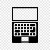 laptop computer, laptop battery, laptop charger, laptop stand icon svg