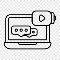 Laptop, Anruf, Video, Kommunikation symbol