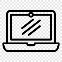 laptop, writing, word processing, spreadsheet icon svg