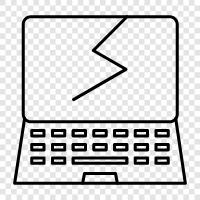 Laptop, Broken, Damage, Broken Laptop icon svg