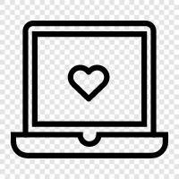 laptop, laptops, computer, love icon svg