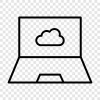 laptop, cloud, internet, storage icon svg