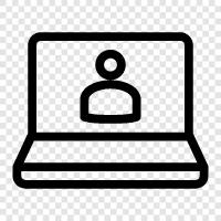 laptop, computer user, computer, user icon svg