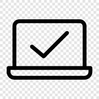 laptop, approve, laptop purchase, purchase icon svg