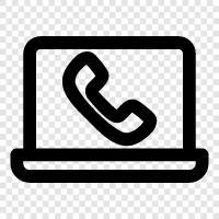 laptop phone, laptop phone call icon svg