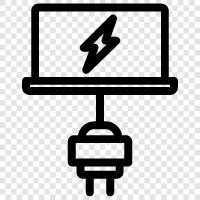 Энергия портативных компьютеров, ноутбуковая батарея, портативный кабель, портативный адаптер Значок svg