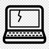 LaptopBildschirm, LaptopSchlüssel, LaptopBatterie, LaptopCharg symbol