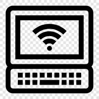 Dizüstü bilgisayar wifi, kablosuz dizüstü bilgisayar, kablosuz internet, kablosuz bağlantı ikon svg